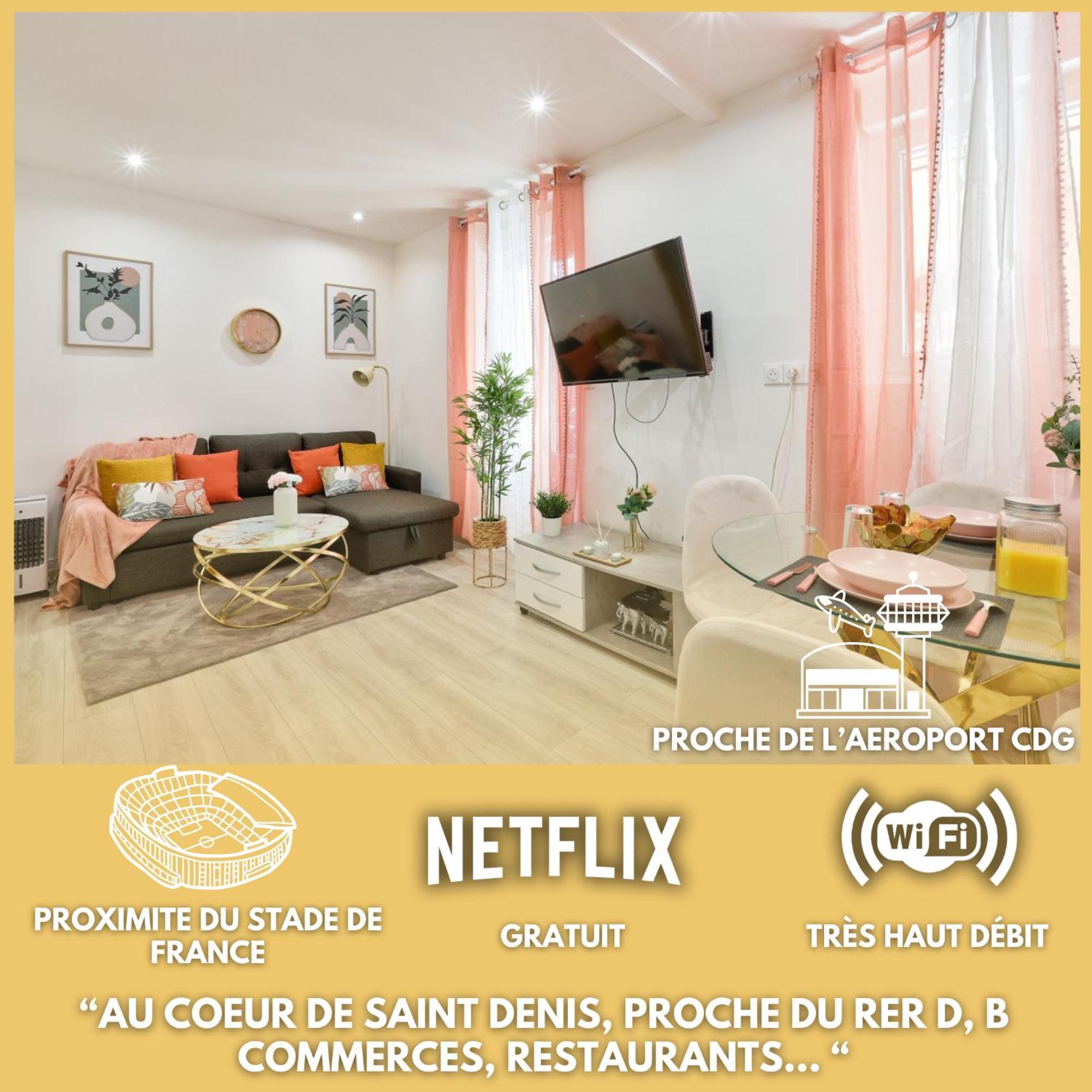 Le Nid Douillet Appartement Confortable A 5 Min Du Stade De France Et Proche De L'Aeroport Cdg Сен-Дені Екстер'єр фото